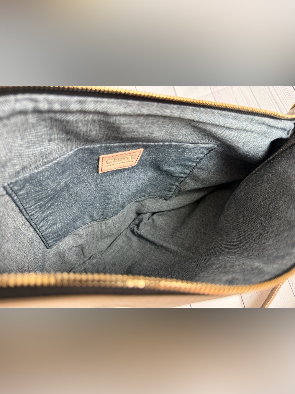EUC - Clare V. Moyen Messenger Bag - Taupe - Picture 4 of 5